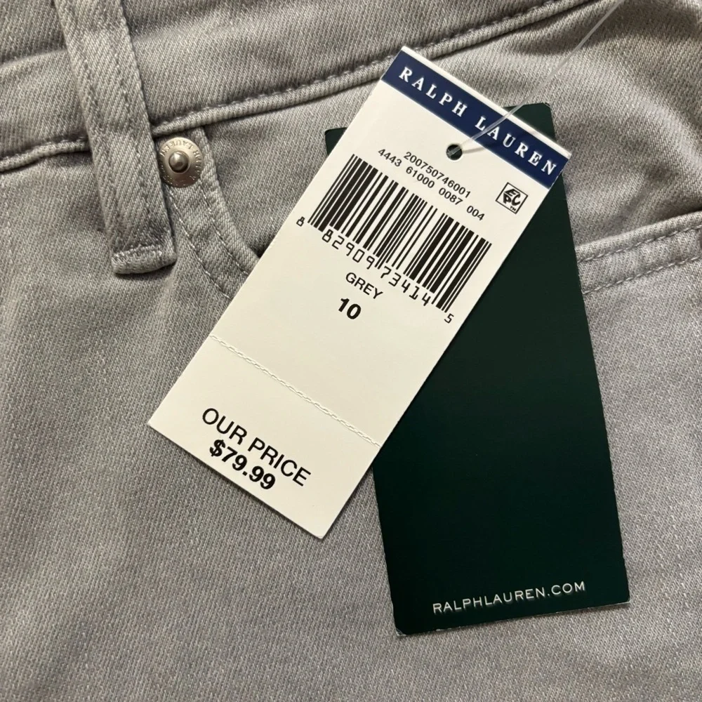 Lauren Ralph Lauren Premier Skinny Ankle Jeans Size 10 New With Tag Gray Gothic